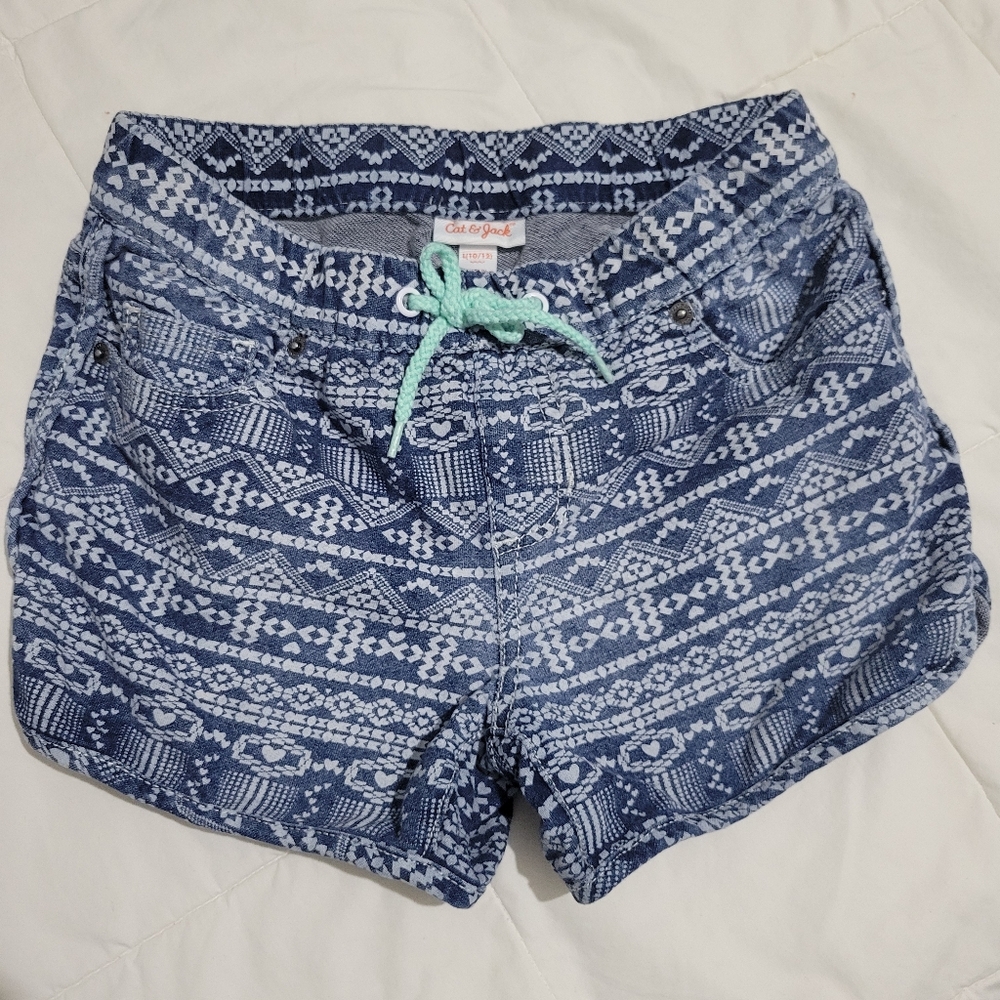 Cat & Jack- Drawstring Jean Shorts Size 10/12